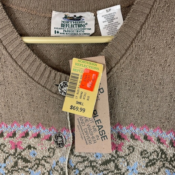 NWT Vintage Northern Reflections Cardigan Sweater Sz Small Metal Buttons - Picture 8 of 8